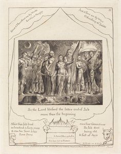 İş ve Karısı Refahına Döndü, 1825. by William Blake
