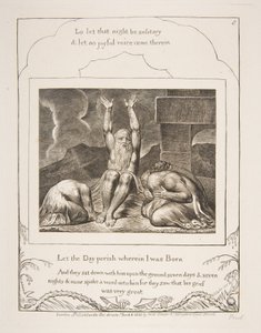 Jobs Despair, 1825-26 Eyüp Kitabının Çizimlerinden. by William Blake