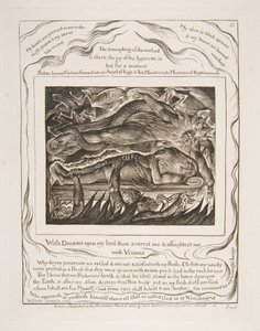 Jobs Evil Dreams, Eyüp Kitabının Çizimlerinden, 1825-26. by William Blake