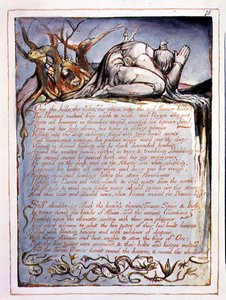 "Tepelerin Ötesinde", 'Amerika, Bir Kehanet'ten 16 numaralı levha by William Blake