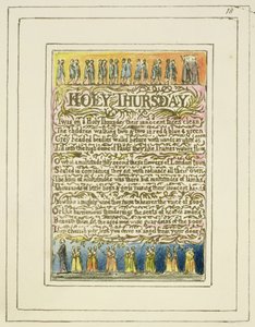 S.124-1950.pt18 Kutsal Perşembe: Masumiyet ve Deneyim Şarkıları'ndan plaka 18 (kopya R) c.1802-08 (gravür, mürekkep ve wc) by William Blake