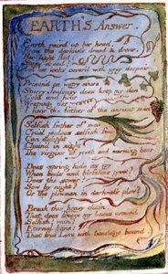 P.125-1950.pt31 Dünyanın Cevabı: Songs of Innocence and of Experience (Masumiyet ve Deneyim Şarkılarından) 31 numaralı levha (kopya AA) c.1815-26 (gravür, mürekkep ve sulu boya) by William Blake