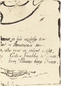 "Bir Kehanet" için iptal edilen plakanın parçasından yeniden vuruş by William Blake