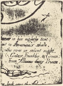 "Bir Kehanet" için iptal edilen plakanın parçasından yeniden vuruş by William Blake
