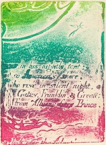 A Prophecy, 1793 için iptal edilen plakanın parçasından yeniden vuruş. by William Blake