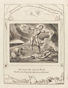 Çıban ile Şeytan Vuran İş by William Blake