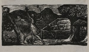The Pastorals of Virgil'den Çoban Kurdu Uzakta Kovalıyor by William Blake