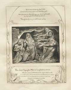 Eyüp Kitabı: Pl. 10, Adil Doğru Adam Küçümsemeye Güldü by William Blake