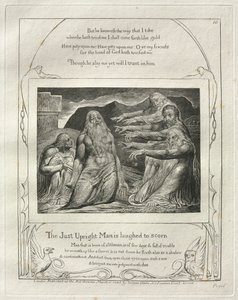 Eyüp Kitabı: Pl. 10, Just Upright Man küçümsemek için güldü by William Blake