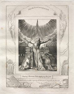 Eyüp Kitabı: Pl. 18 Ve kulum İşim senin için dua edecek by William Blake