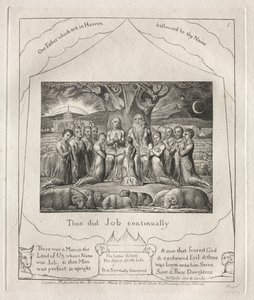 Eyüp Kitabı: Pl. 1, Eyüp sürekli böyle yaptı by William Blake
