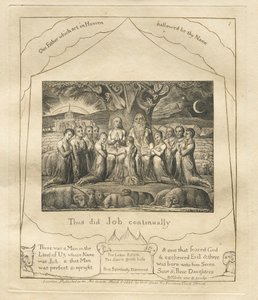 Eyüp Kitabı: Pl. 1, Eyüp sürekli böyle yaptı by William Blake