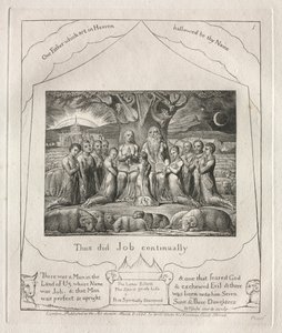 Eyüp Kitabı: Pl. 1, İş sürekli böyle yaptı, 1825. by William Blake