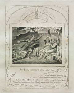 Eyüp Kitabı: Pl. 4 Ve ben sadece sana söylemek için kaçtım by William Blake