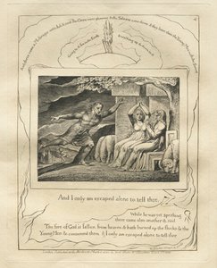 Eyüp Kitabı: Pl. 4 Ve ben yalnız sana söylemek için kaçtım by William Blake