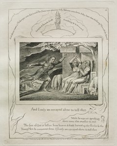 Eyüp Kitabı: Pl. 4 Ve ben sadece sana söylemek için kaçtım, 1825. by William Blake