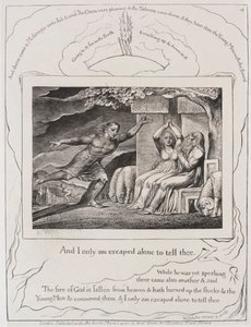 Eyüp Kitabı: Pl. 4 ve ben yalnız sana söylemek için kaçtım by William Blake