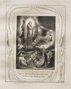 Eyüp Kitabı: Pl. 9 Sonra yüzümün önünden bir Ruh geçti / etimin kılları ayağa kalktı. by William Blake
