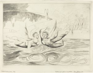 Yolsuz Yetkililer Çemberi; Birbirlerini Mauling Şeytanlar by William Blake