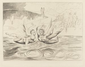 Yolsuz Yetkililer Çemberi; Birbirlerini Mauling Şeytanlar by William Blake
