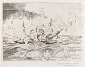 Yolsuz Yetkililer Çemberi; Birbirlerini Mauling Şeytanlar by William Blake