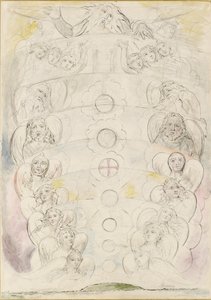 Dokuz Küreyi oluşturan Tanrı, 1825-1827 by William Blake