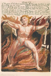 Urizen'in Birinci Kitabı, Levha 15, "8. Yaşam küresinin kanı titredi... " (Bentley 18) by William Blake