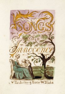 Başlık sayfası, "Masumiyet Şarkıları", 1789 by William Blake