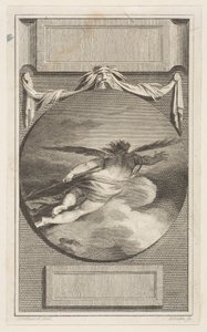 Bulutların İçinden Uçan Kanatlı Figür, yak. 1780-87. by William Blake