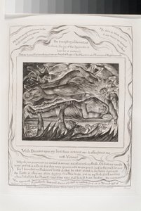 With Dreams Upon My Bed, Thou Scarest Me (Hindistan kağıt chine collé üzerine gravür) by William Blake