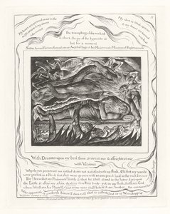 Yatağımda rüyalarla beni korkutuyorsun ve beni hayallerle korkutuyorsun by William Blake