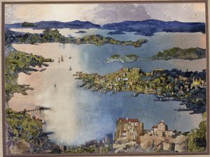 Kara ile Kilitlenmiş Bir Deniz (Sidney Limanı), c.1895 (kağıt üzerinde w/c)