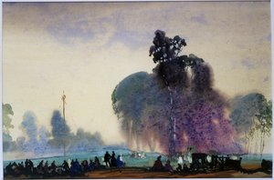 Festival (kağıt üzerine w/c ve guaj)