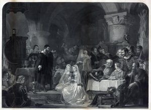 John Knox, ilk Protestan Komünyonunu yönetiyor, pub. 1849 by William Bonner