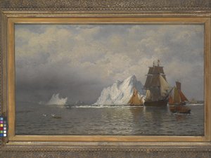 Labrador Kıyısında Balina Avcısı ve Balıkçı Gemileri (tuval üzerine yağlıboya) by William Bradford