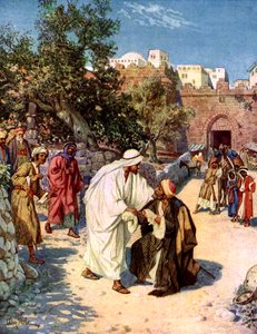 Jesus cleanses a leper - Bible by William Brassey Hole