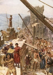 Nehemya altında Kudüs duvarını yeniden inşa etmek by William Brassey Hole