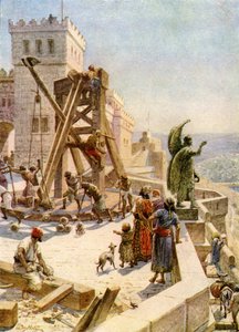 Uzziah erects engines of war on the walls - Bible by William Brassey Hole
