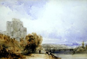 Chateau de Montboucher (kağıt üzerine sulu boya) by William Callow
