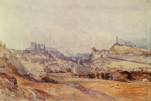 Salisbury Kayalıklarından Edinburg by William Callow