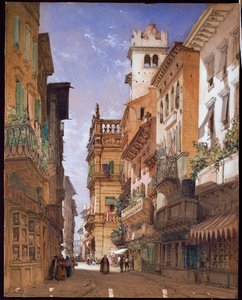 Verona: Corso Sant "Anastasia ve Palazzo Maffei, 1855
