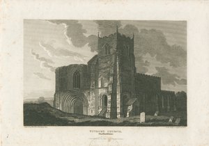 Tutbury Manastırı Kilisesi: gravür, nd [c 1812] (baskı)