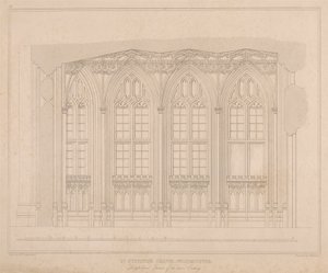 Aziz Stephen Şapeli, Westminster - Alt ibadethanenin boyuna bölümü by William Caveler