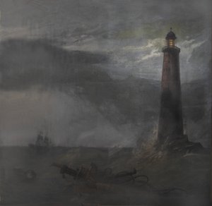 The Lighthouse için Act Drop, 1855 (tuval üzerine guaj) by Clarkson Frederick Stanfield