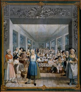 Wetter Brothers Hint Kumaş Fabrikası: Joseph Gabriel Rossetti (18. yüzyıl) tarafından İşçi Atölyesi Tablosu. 1764 Orange, Musee Municipal - Wetter