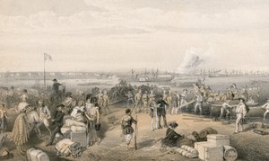 Kertch seferinin karaya çıkarılması ve St Paul Bataryasının havaya uçurulması by William Crimea Simpson