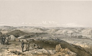 Tchernaya Vadisi, kuzeye bakıyor by William Crimea Simpson