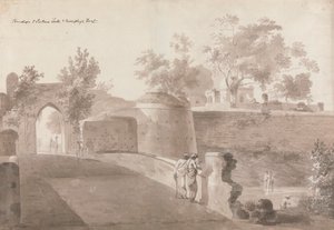 Köprü ve Patna Kapısı ve Monghyr Kalesi by William Daniell