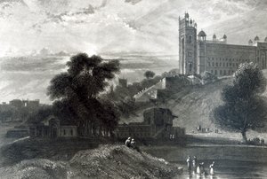 Agra yakınlarındaki Fatehpur Sikri, R. Brandard tarafından oyulmuş (gravür) by William Daniell