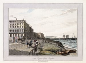 Regents Square yakınlarında, Brighton, c.1814-1825 (el boyaması aquatint, gri yıkama) by William Daniell